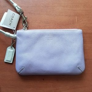 NWT Coach lilac lavender leather wristlet